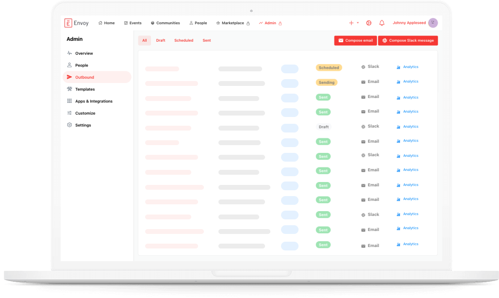 Outbound emails & slack messages in Everyspace